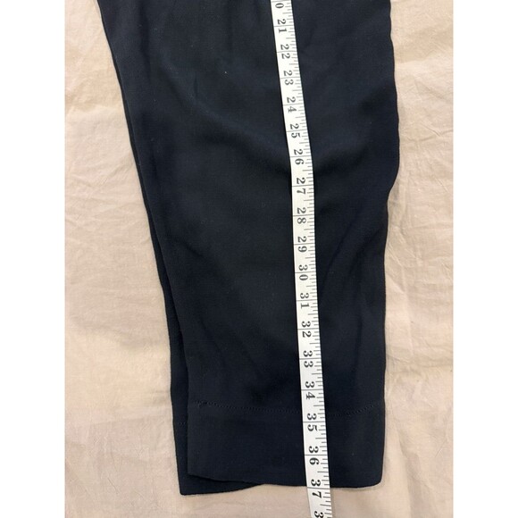 Helmut Lang Size 6 Pants Womens Navy Crepe Tapered Leg Relaxed Pleated Ankle - Picture 4 of 7